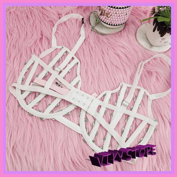 NWT {Victoria's Secret} White Rose Open Cup Bra 34DD: Elegant Sensuality NWT - Picture 10 of 11